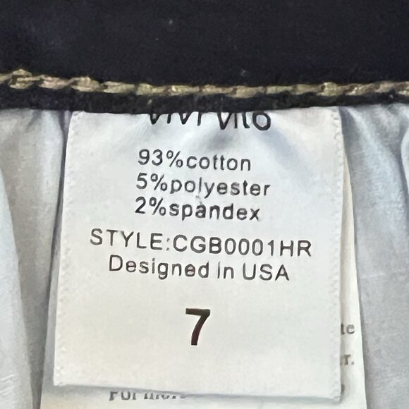 Vivi Vito Women's Stretch Navy Denim Jeans Size 7 High Rise Straight Leg  NWT - Picture 12 of 16